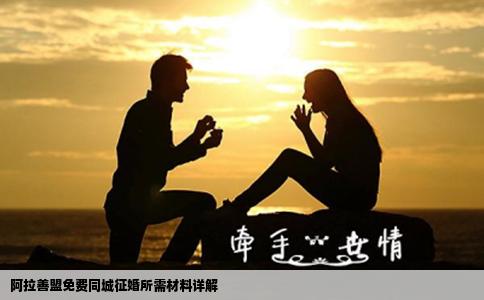 阿拉善盟免费同城征婚所需材料详解